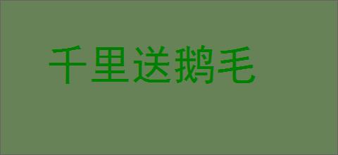 千里送鹅毛的意思,及其含义,千里送鹅毛基本解释