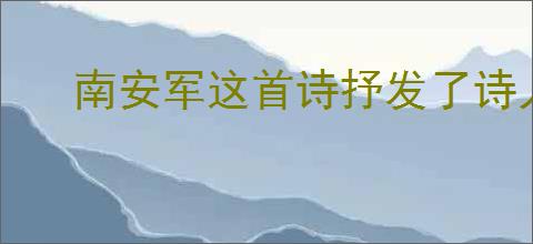 南安军这首诗抒发了诗人怎样的思想感情