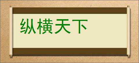 纵横天下的意思,及其含义,纵横天下基本解释