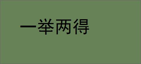 一举两得的意思,及其含义,一举两得基本解释