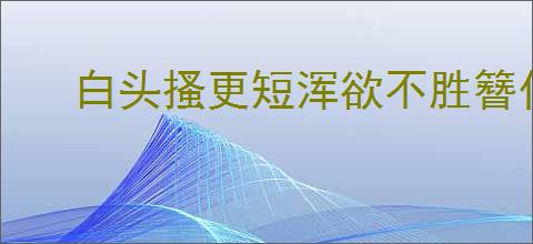 白头搔更短浑欲不胜簪什么意思