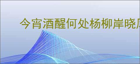 今宵酒醒何处杨柳岸晓风残月